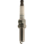 Set of four NGK Laser Iridium SILMAR8A9S spark plugs with trivalent plated shells and iridium tips.
