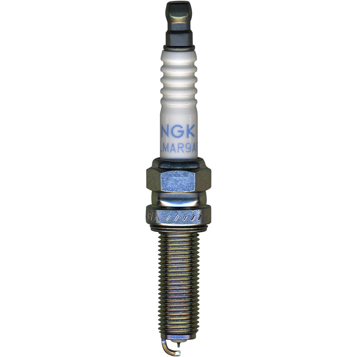 Set of four NGK Laser Iridium High Ignitability spark plugs (SILMAR9A9S) with trivalent plating and copper cores.