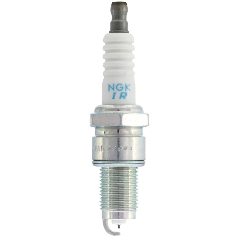 Set of four NGK Laser Iridium ZGR7GI-13G spark plugs featuring white ceramic insulators and trivalent metal plating.