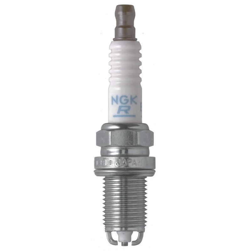 Set of four NGK Laser Platinum BKR5EKUP spark plugs featuring copper core and multi-ground electrodes.