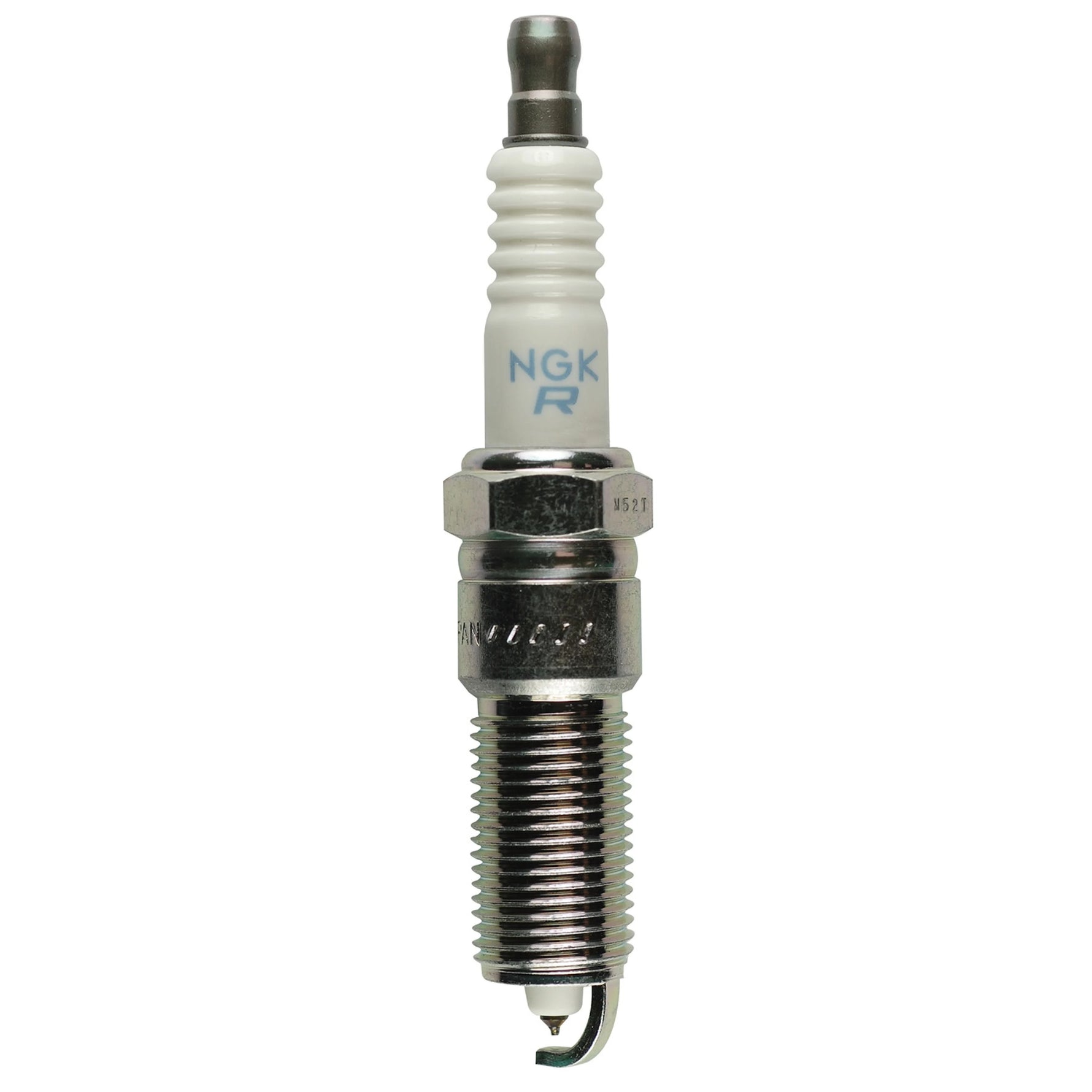 Box of 4 NGK Laser Platinum spark plugs, model LZTR6AP11EG, featuring platinum electrodes and trivalent plating.