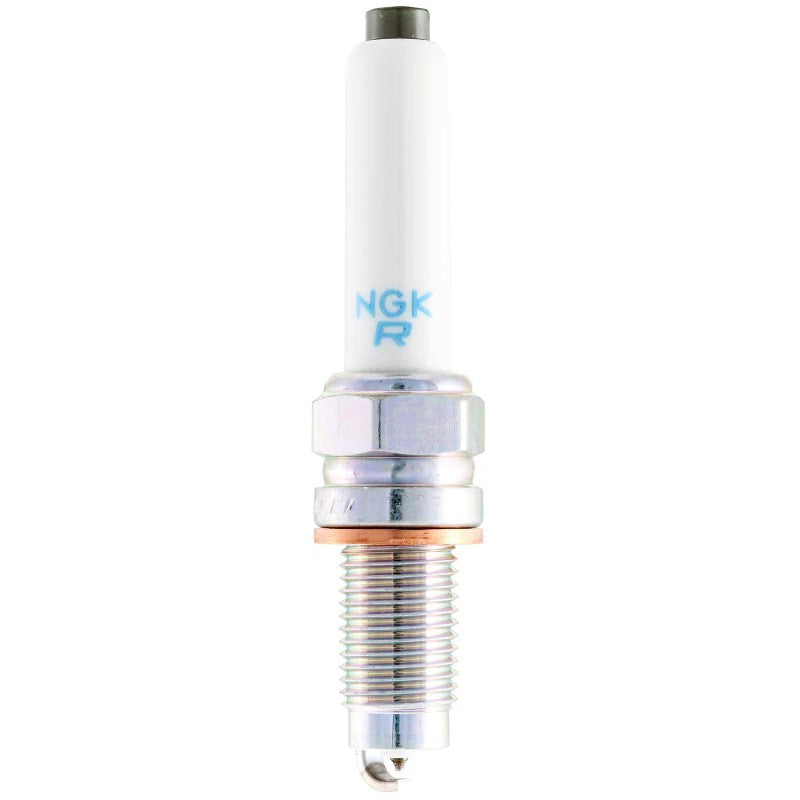 NGK Laser Platinum spark plug with white corrugated ceramic insulator and trivalent metal plating, box of 4