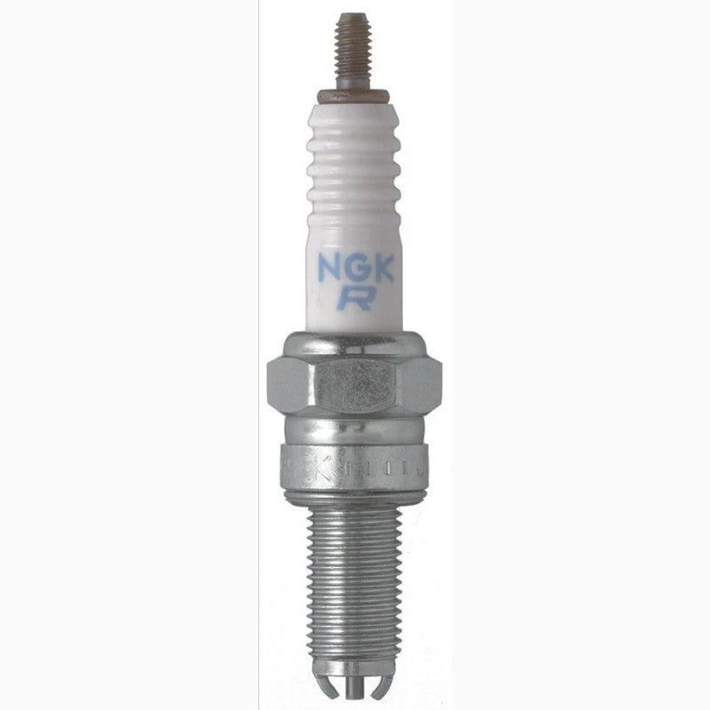 Ten NGK CR9EK Standard Nickel spark plugs with trivalent metal plating and corrugated ceramic insulators.