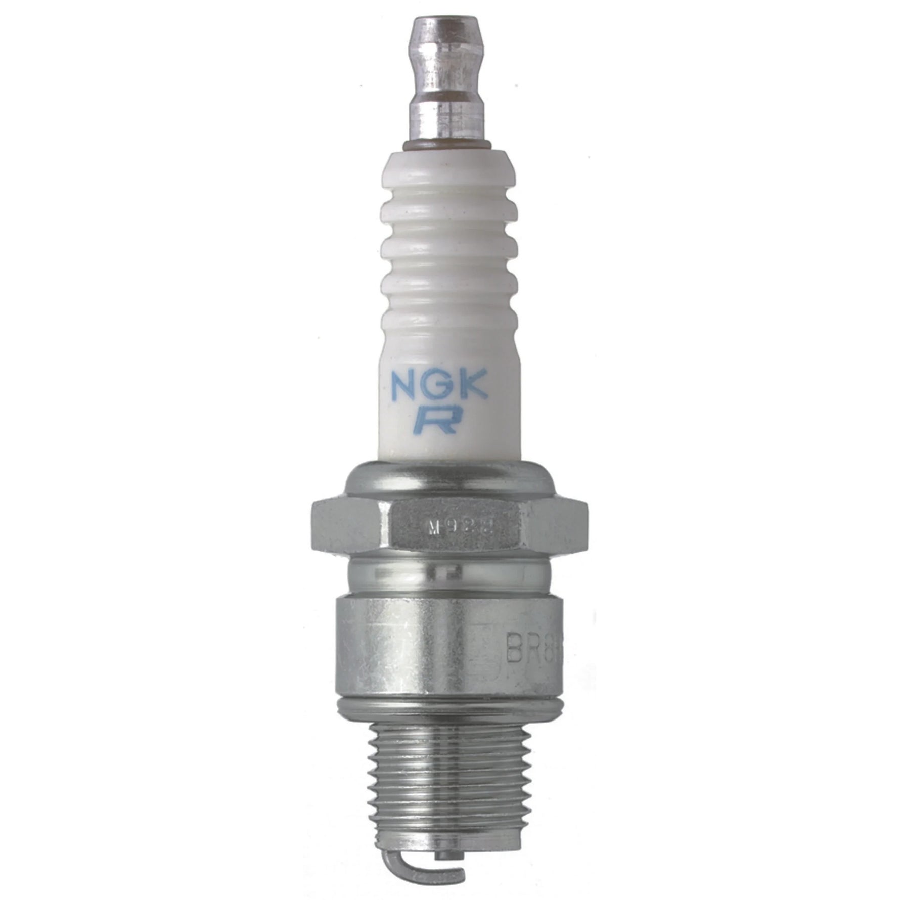 NGK BR6HS Standard spark plug featuring white ceramic insulator, nickel alloy electrode, and copper core in a 4-pack.
