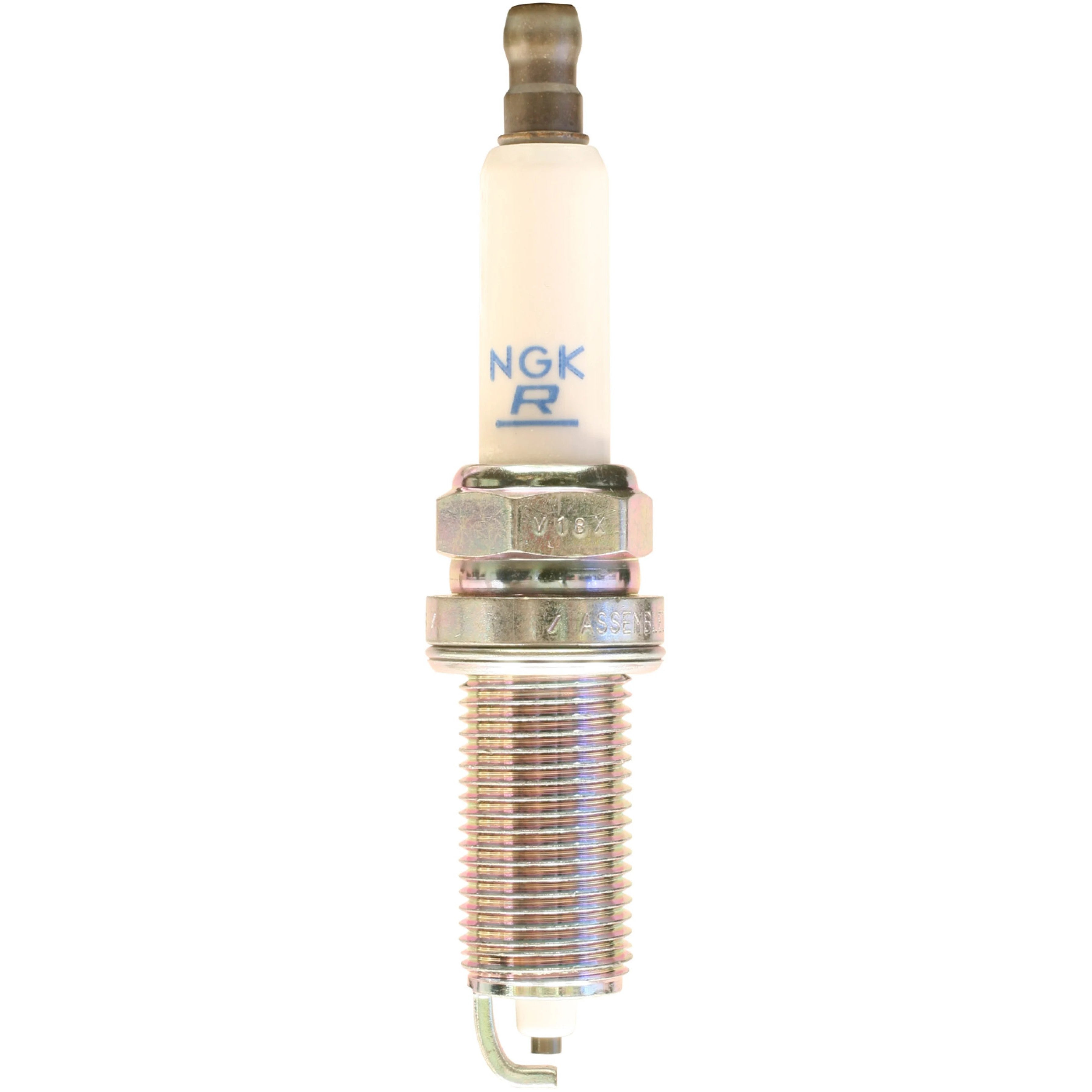 Set of four NGK LZFR5C-11 nickel spark plugs with corrugated ceramic insulators and trivalent metal plating