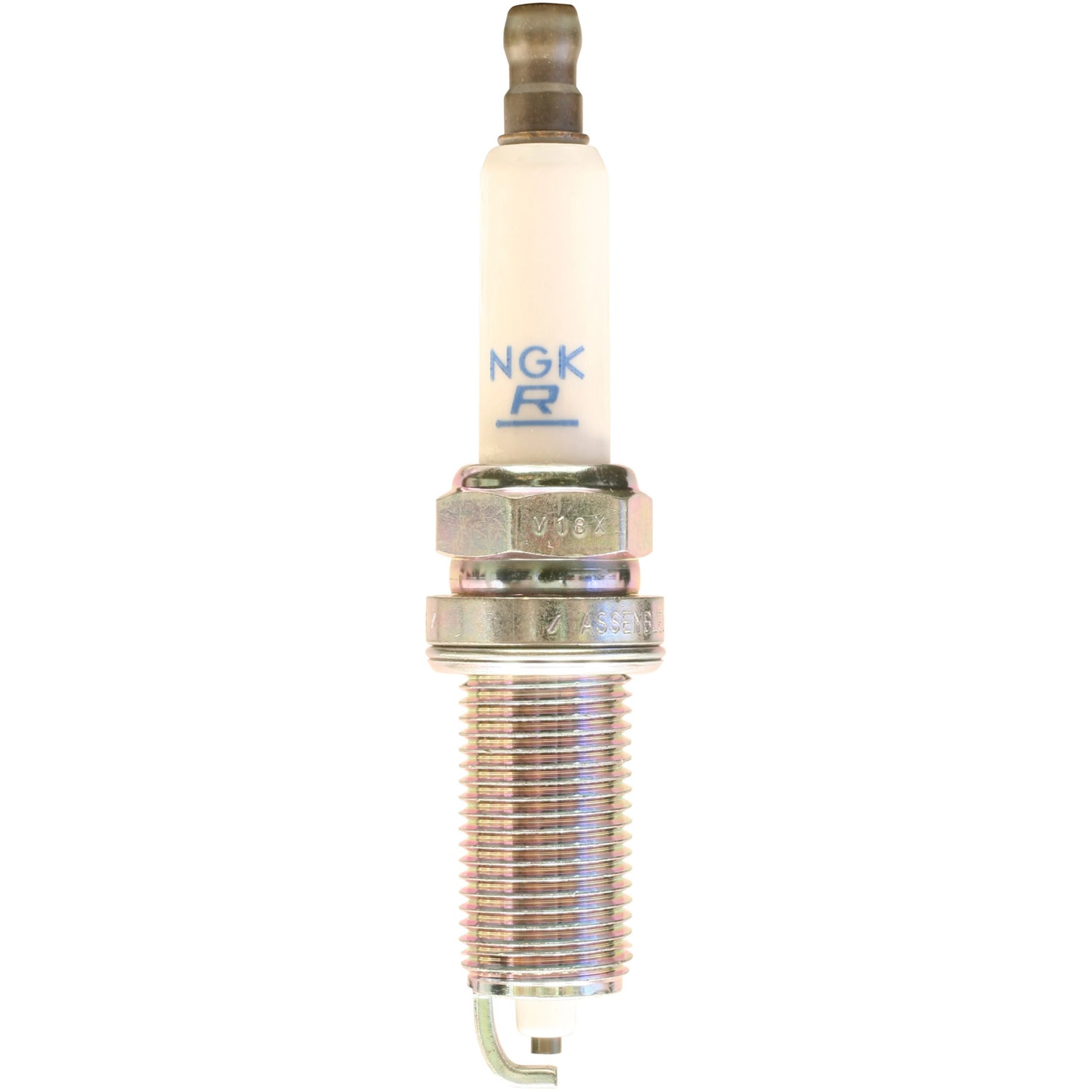 Set of four NGK LZFR5C-11 nickel spark plugs with corrugated ceramic insulators and trivalent metal plating