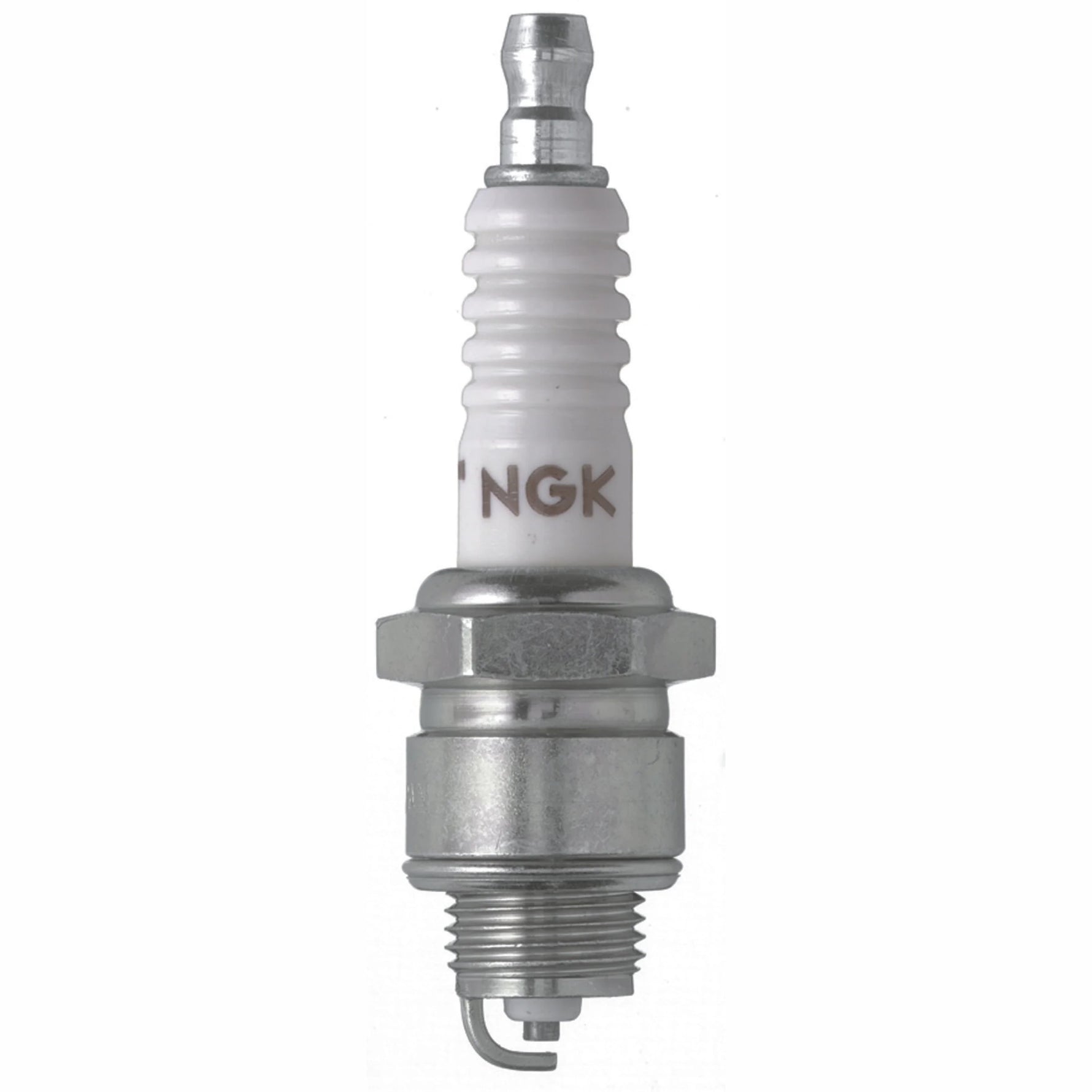Set of four NGK Racing R5670-5 spark plugs featuring trivalent metal plating and ceramic insulators.
