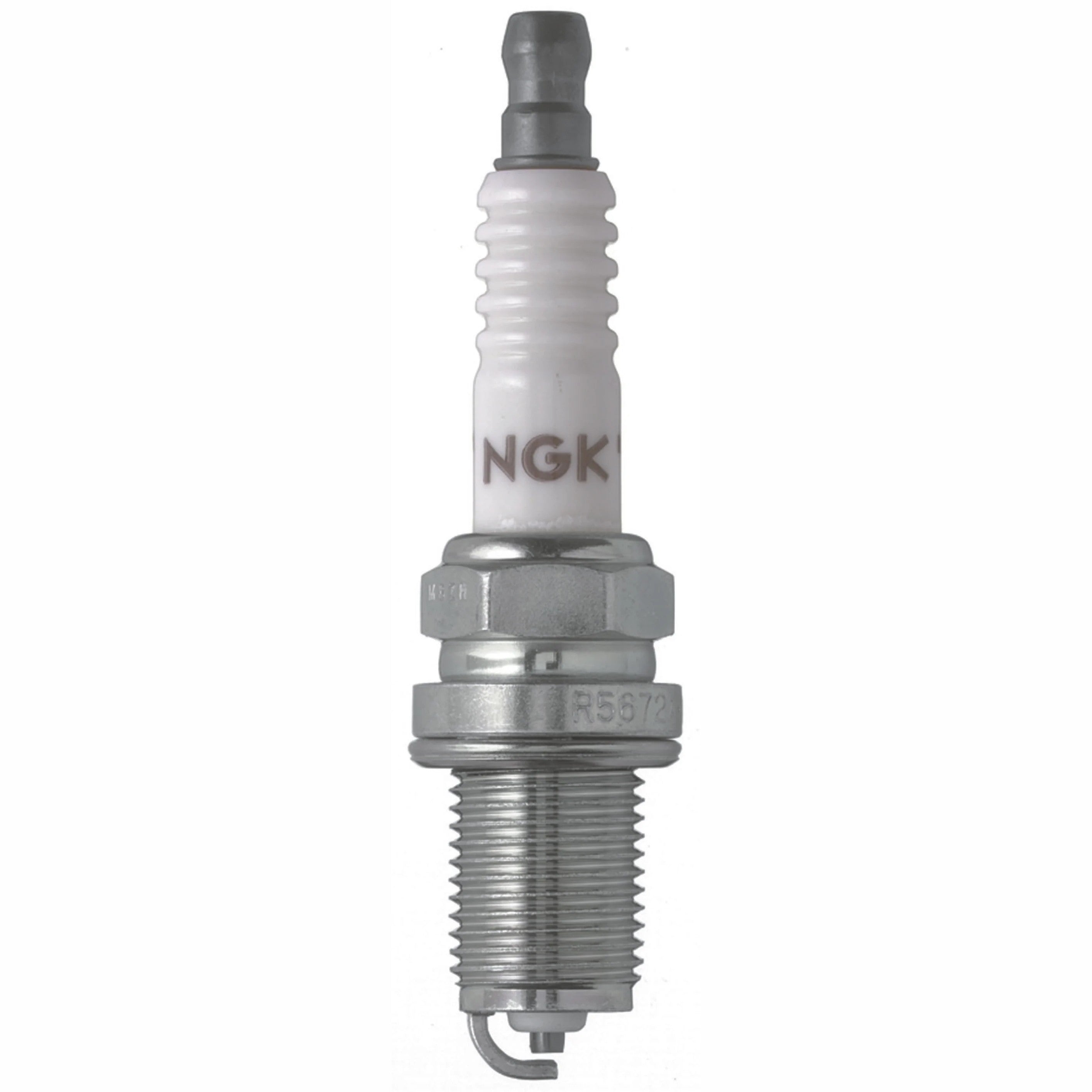 NGK Racing R5672A-8 spark plug with trivalent metal plating and copper core.