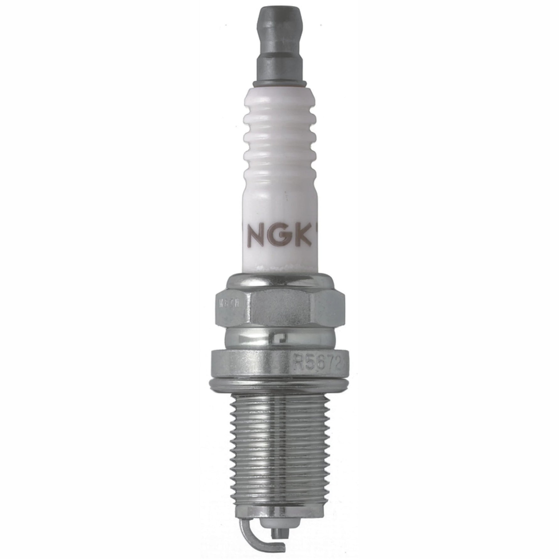 NGK Racing R5672A-8 spark plug with trivalent metal plating and copper core.
