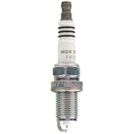 Set of four NGK Ruthenium HX spark plugs showing the 0.4mm ruthenium fine wire center electrode.