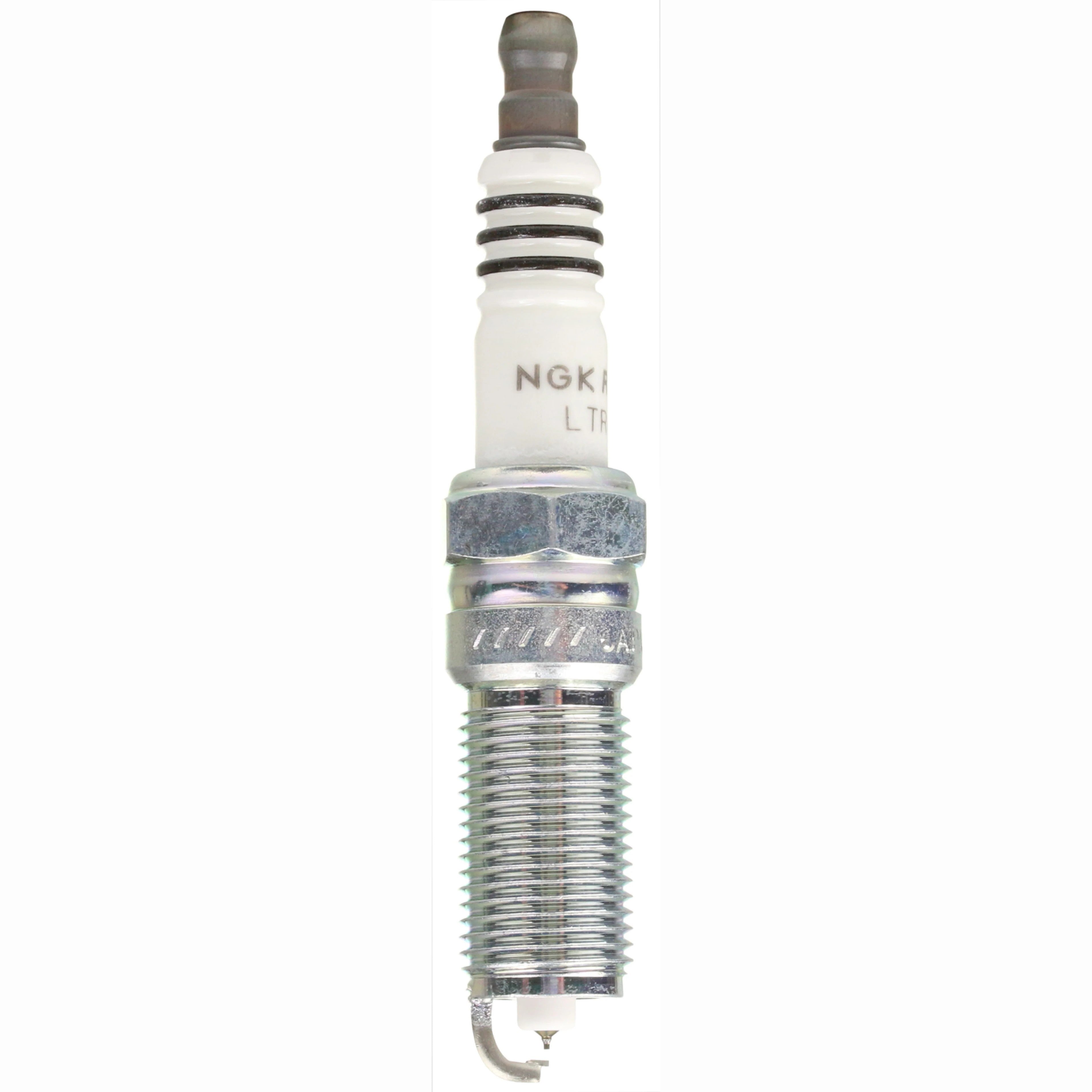 Set of four NGK Ruthenium HX LTR6BHX spark plugs with fine wire electrodes and trivalent metal plating.