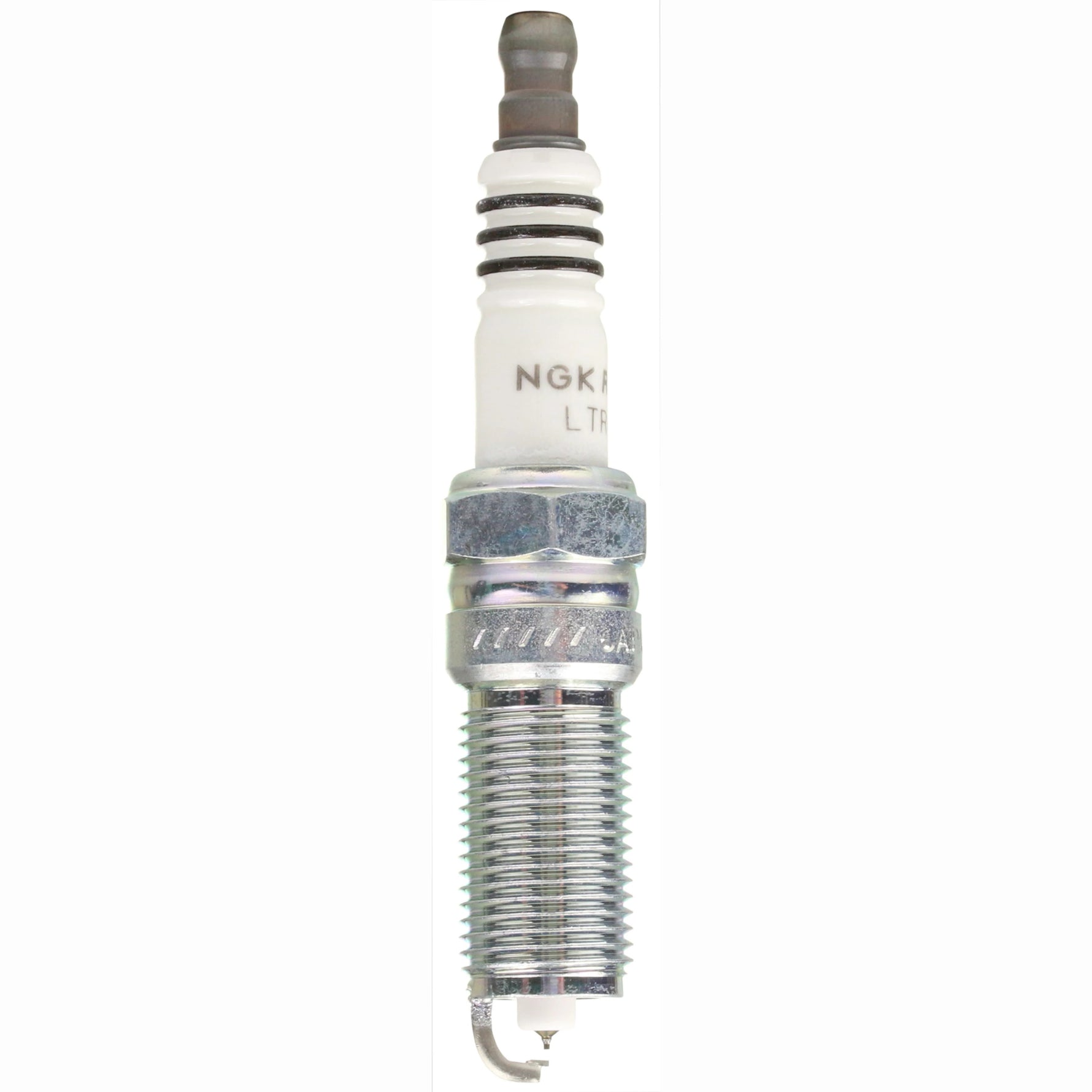 Set of four NGK Ruthenium HX LTR6BHX spark plugs with fine wire electrodes and trivalent metal plating.