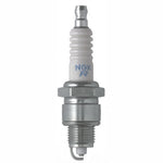Set of four NGK BPR6HS Standard spark plugs featuring white ceramic insulators and nickel alloy electrodes.