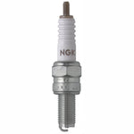 Set of four NGK Standard C9E spark plugs featuring copper cores and trivalent metal plating.