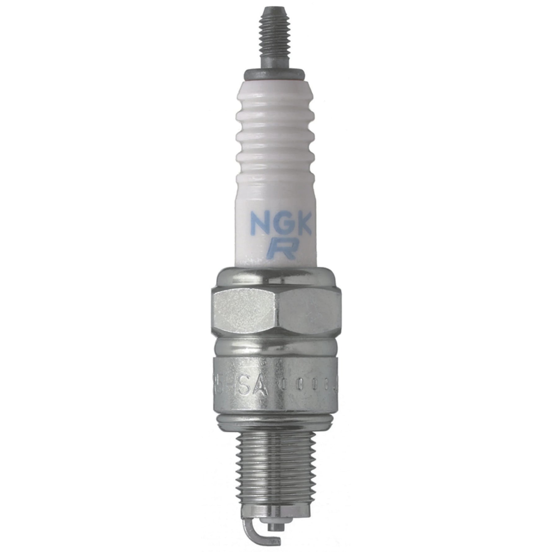 NGK Standard Series CR7HSA-9 spark plug featuring nickel alloy tip and trivalent metal plated threads.