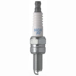 NGK CR8EB standard spark plug featuring a white ceramic insulator and threaded nickel alloy electrode.
