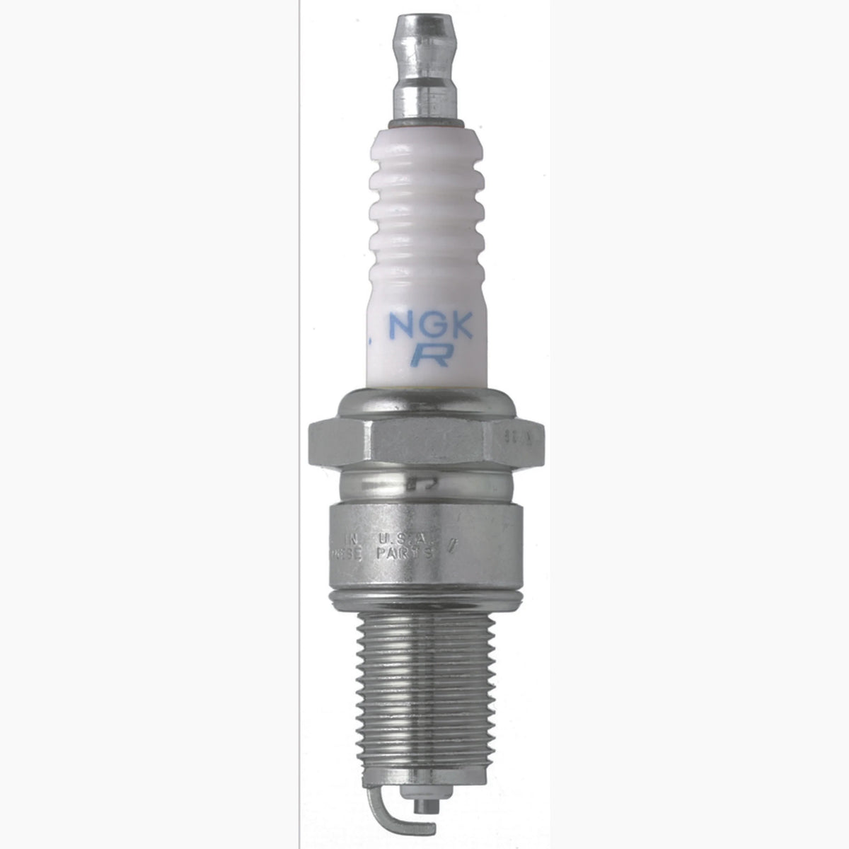 Four NGK BPR7ES Traditional Spark Plugs with yellow box packaging featuring copper core and trivalent plating.
