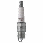 NGK V-Power UR4 spark plug featuring a V-cut nickel alloy center electrode and trivalent metal plated shell.