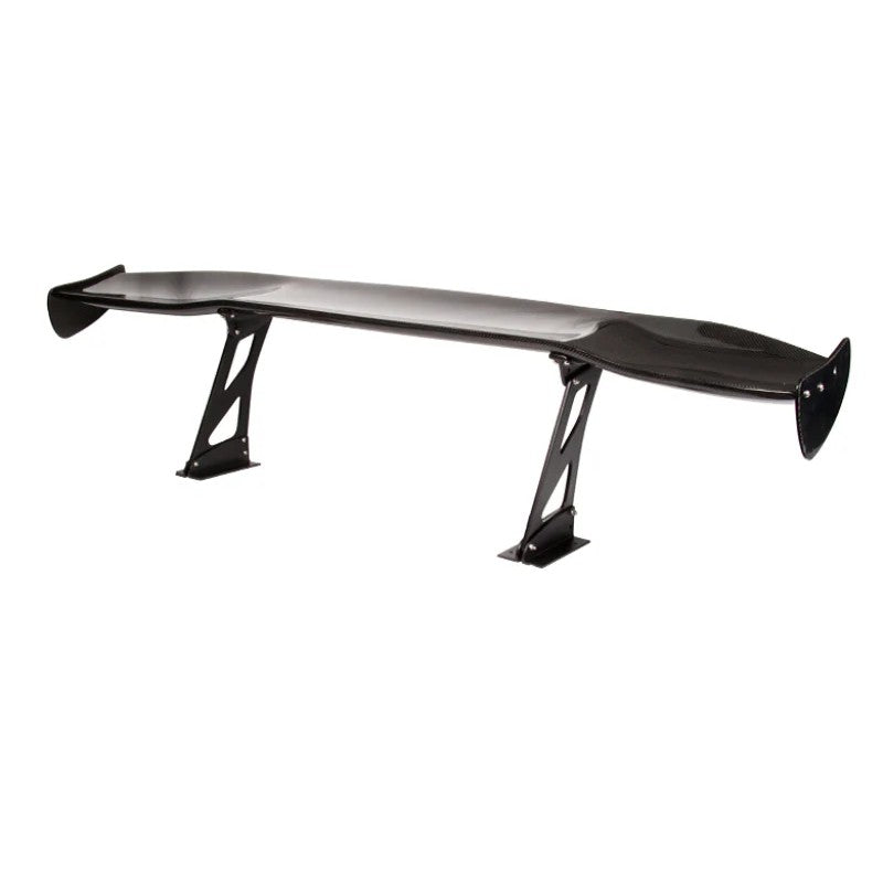 NRG 69-inch wide universal rear wing spoiler made of gloss-finished carbon fiber.