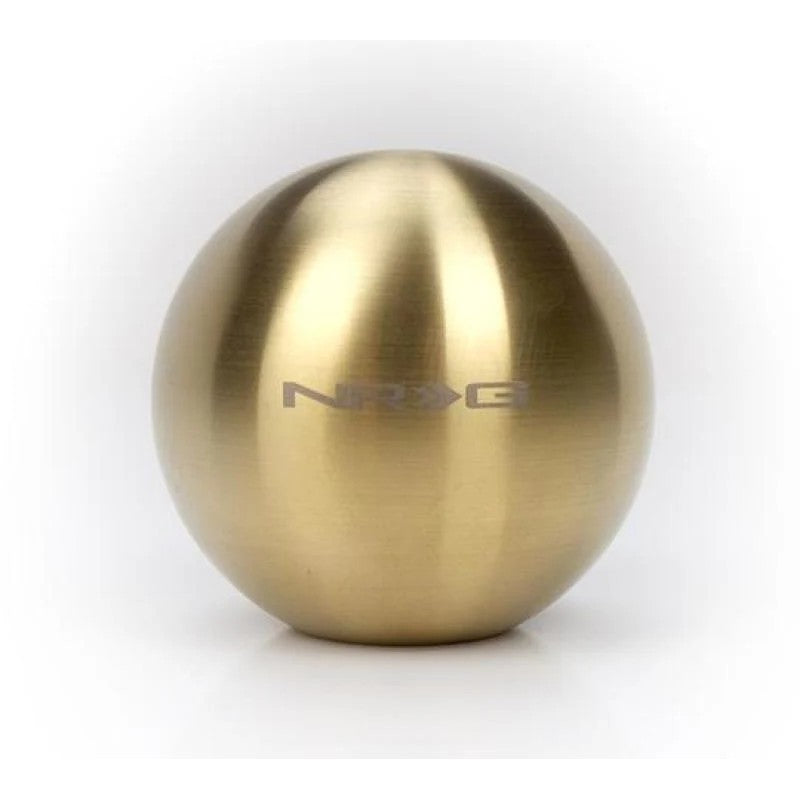 NRG SK-350GD weighted round shift knob with a polished chrome gold titanium finish