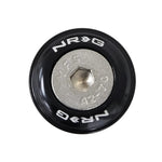 Ten black anodized aluminum fender washers and matching rivets for plastic mounting applications.