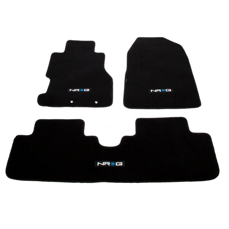 Three-piece NRG Innovations floor mat set with NRG logo for 2002-2003 Honda Civic Si 3DR.