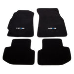 4-piece black floor mat set with embroidered NRG logo for 1994-2001 Acura Integra