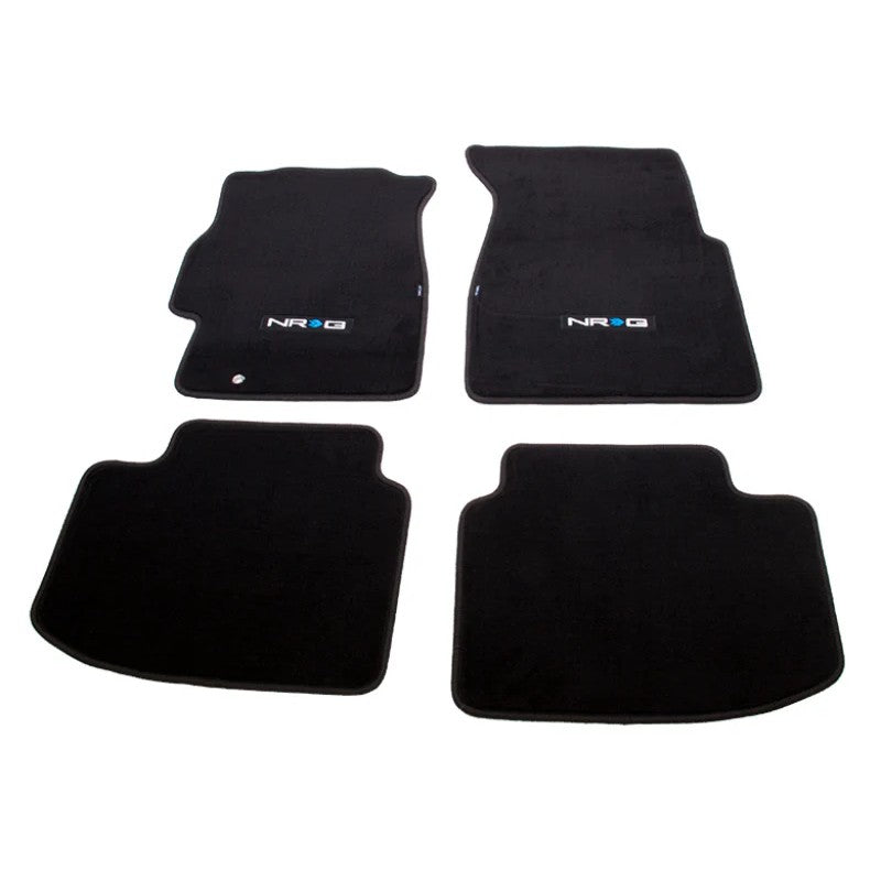 NRG 4-piece black floor mat set with red EK9 logo for 1996-2000 Honda Civic.