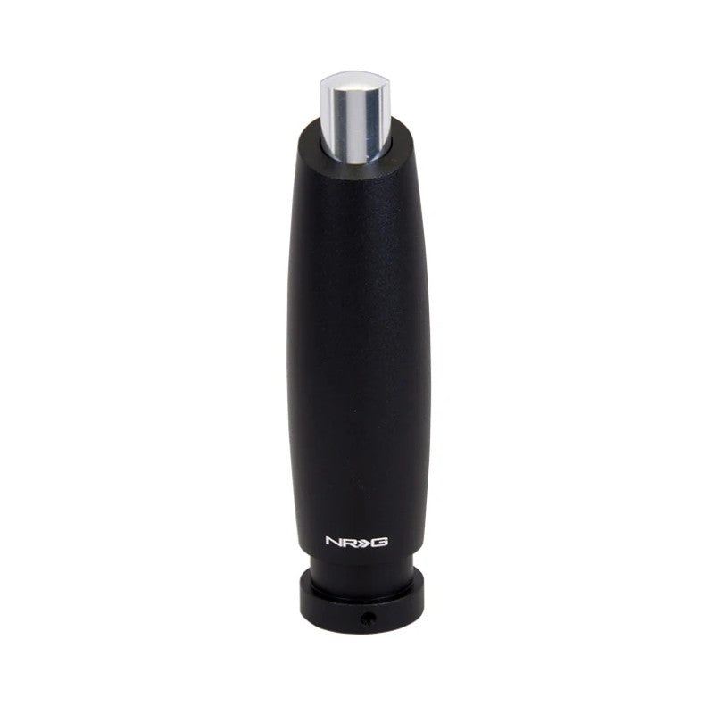 Matte black NRG Innovations AC Style aluminum hand brake handle cover showing ergonomic grip and mounting point.