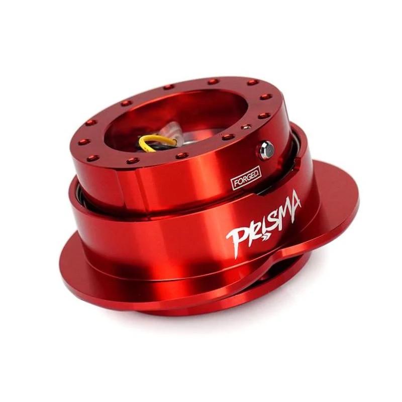 NRG Innovations Gen 143 steering wheel quick release kit in red featuring a heart-shaped release ring.