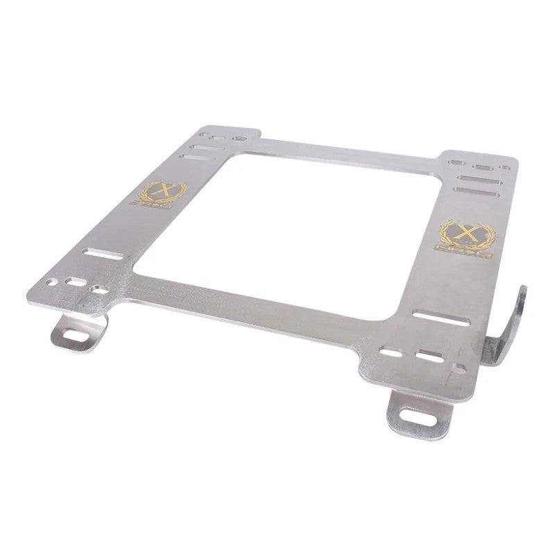 Pair of black powder-coated NRG steel seat brackets for 1998-2005 Mazda MX-5 Miata NB.