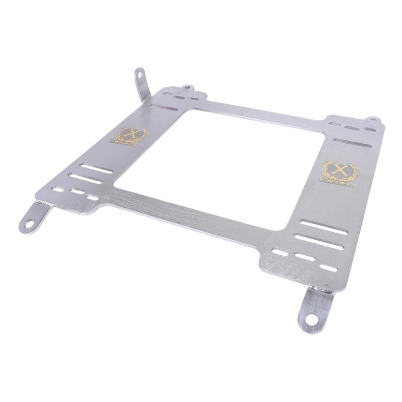 Pair of black NRG Innovations low profile steel seat brackets for 2003+ Nissan 350Z manual transmission models