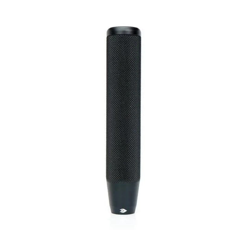 NRG Innovations Hidden Gem series long black shift knob with a knurled textured grip and sleek finish.