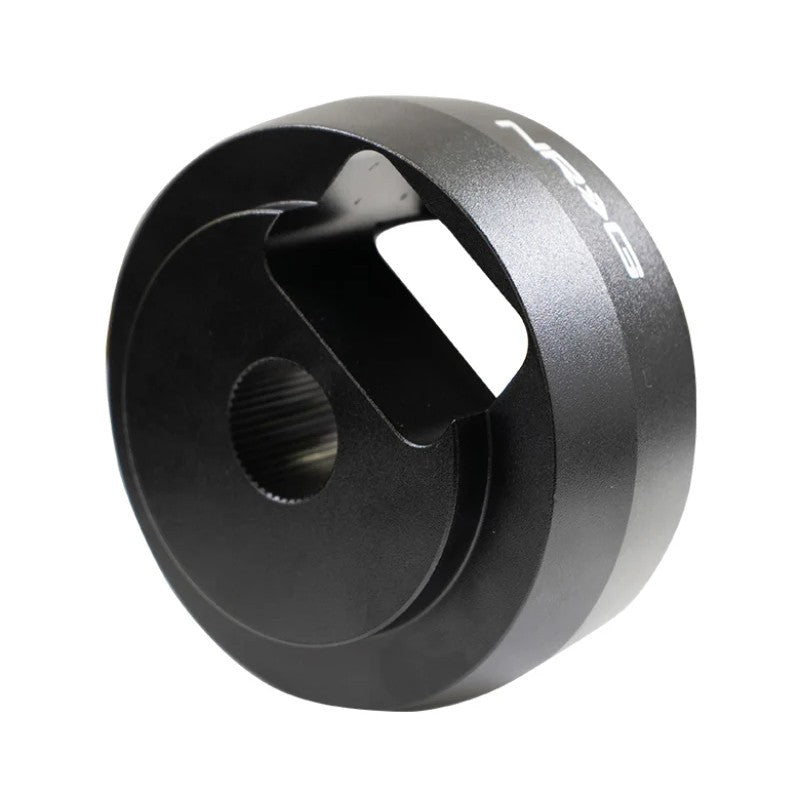 NRG Innovations black aluminum short steering wheel hub adapter for Pontiac GTO and Holden Commodore
