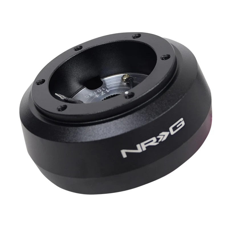 NRG Innovations SRK-171H black anodized aluminum short steering wheel hub adapter for 2007-2018 Jeep Wrangler JK