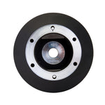 Black NRG Innovations SRK-105H short steering wheel hub adapter with hardware for 2008-2024 Subaru WRX and STI.