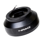 Black NRG Innovations SRK-135H short steering wheel hub adapter for Honda and Acura vehicles.
