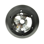 Black NRG Innovations short hub steering wheel adapter for 1996-2005 Porsche Boxster