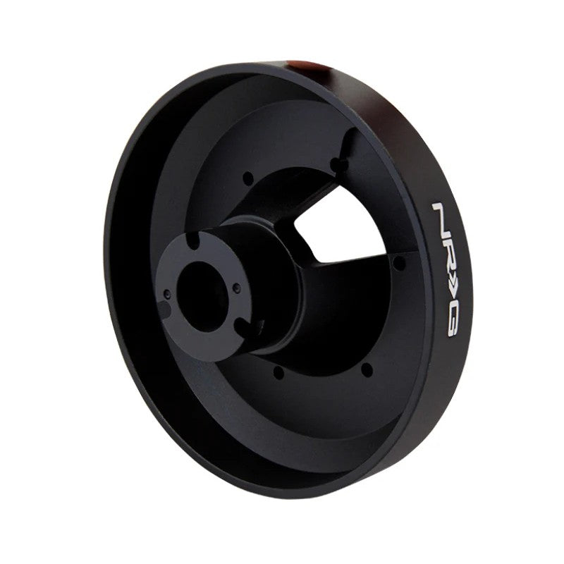 NRG Innovations SRK-102H black anodized aluminum short hub adapter for Mitsubishi Evolution X.