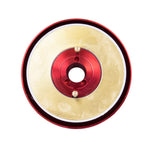 Red anodized NRG Innovations SRK-140H-RD short steering wheel hub adapter for Nissan 240SX S13.