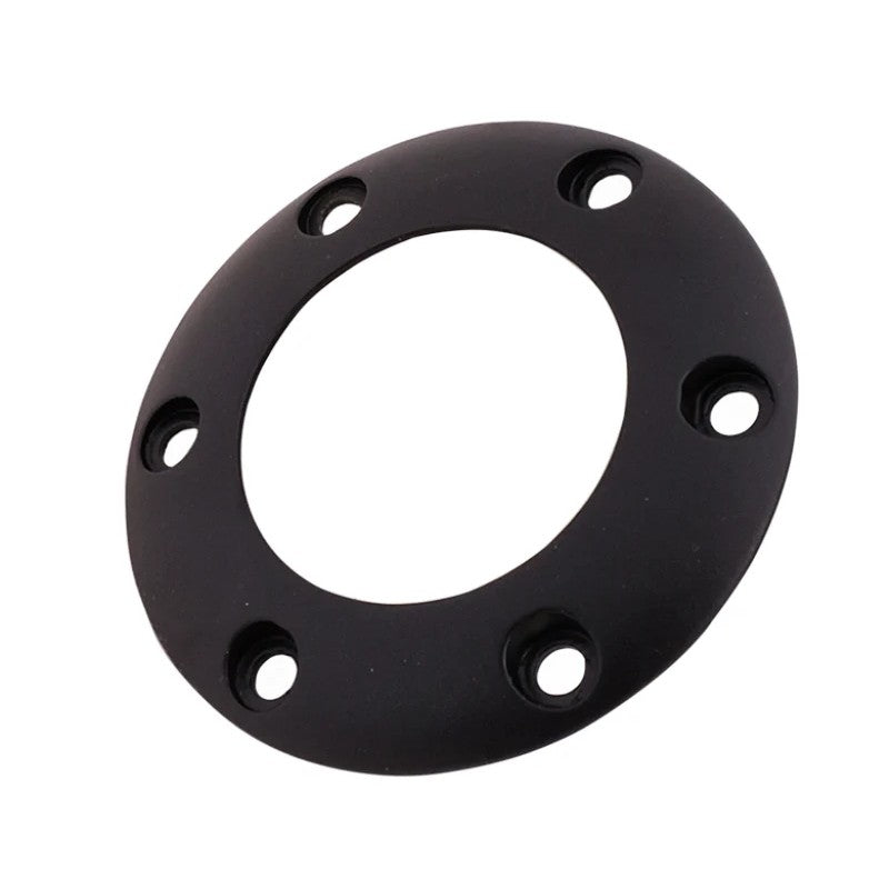 Black NRG Innovations steering wheel horn button ring with 6-bolt mounting pattern