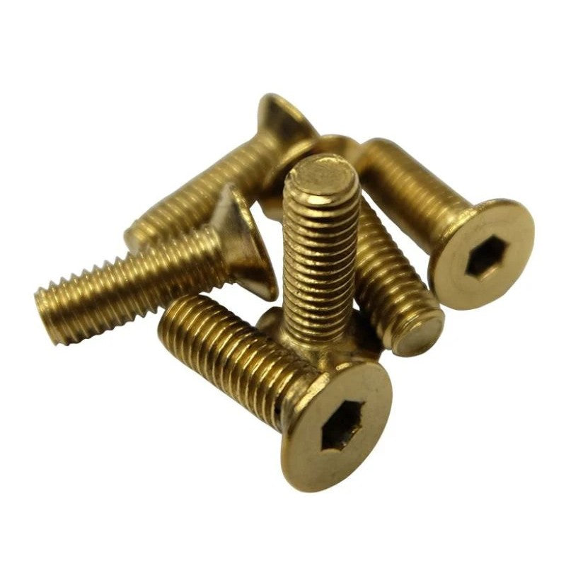NRG SWS-100CG steering wheel hardware kit featuring six chrome gold conical head screws.