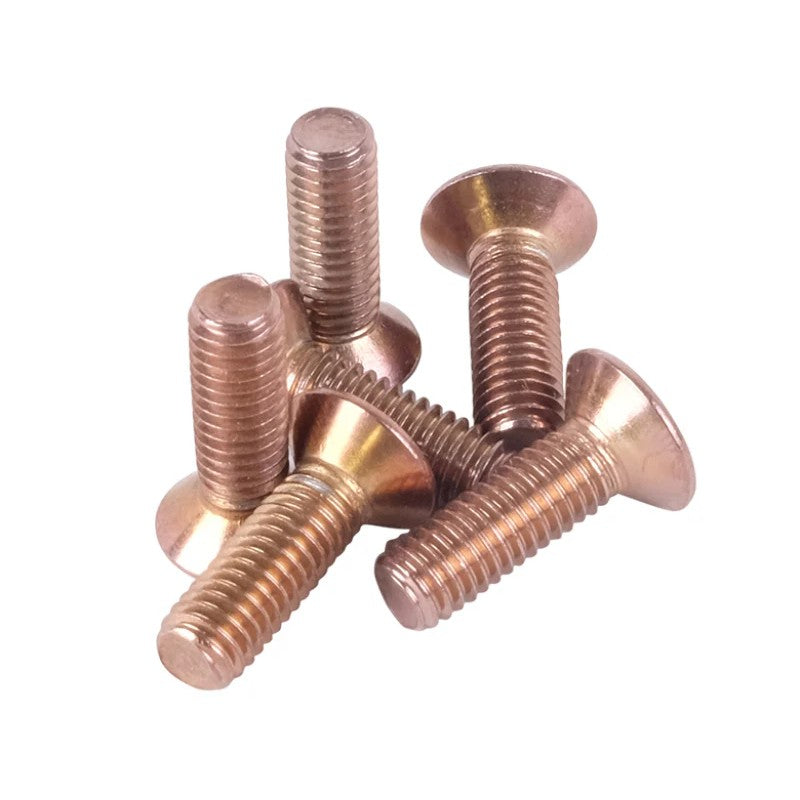 Set of six rose gold conical countersunk screws for NRG steering wheel installation