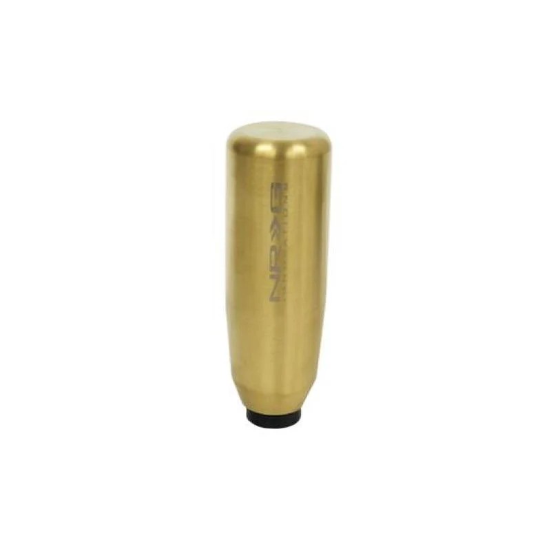 Short weighted NRG shift knob with a polished chrome gold finish.