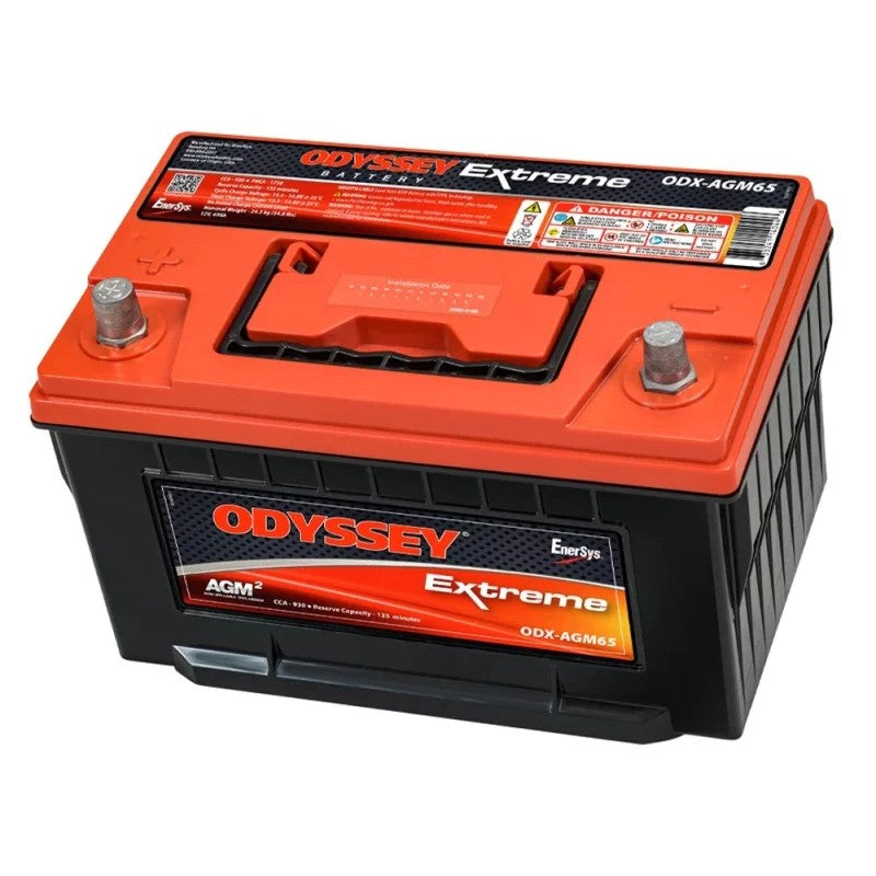 Odyssey Extreme Series Group 65 AGM battery with red top and brass terminals