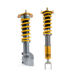 Ohlins Road and Track coilover kit featuring gold anodized bodies and yellow springs for Mitsubishi Evolution CT9A.