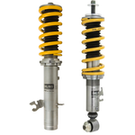 Ohlins Road & Track coilover system featuring aluminum shock bodies and inverted struts for Mini Cooper.