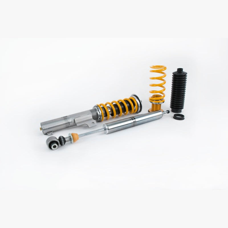 Ohlins Road & Track coilover kit VWS MU21S1 with gold dampers, black springs, and silver adjustment collars.