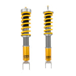 Ohlins Road & Track coilover kit with gold dampers and yellow springs for 2016-2024 Mazda MX-5 Miata ND.