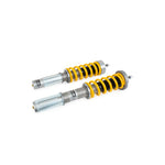 Ohlins Road & Track coilover suspension kit with inverted struts and aluminum shocks for Porsche 718 and 981 models.